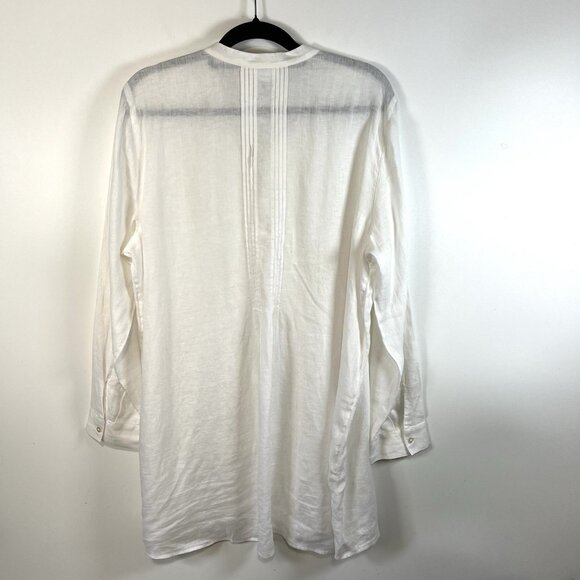 J.Jill Womens Love 100% Linen Long Sleeve Button-Front White Shirt Dress XL‎ - Picture 7 of 9